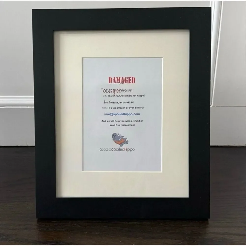 Set of 2 Black Wood Gallery Frames with Mats – 8x10 / 5x7 / 3x5